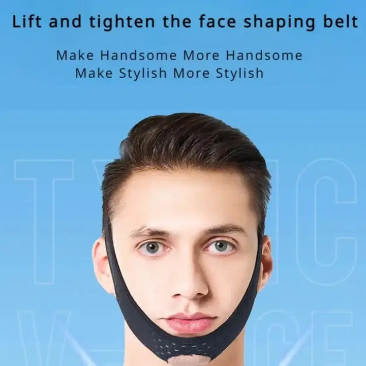 [BUNJANG] Black Men's Face Lifting Band / 남자 얼굴 리프팅 밴드 블랙 턱살 마스크