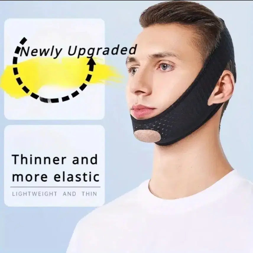 [BUNJANG] Black Men's Face Lifting Band / 남자 얼굴 리프팅 밴드 블랙 턱살 마스크