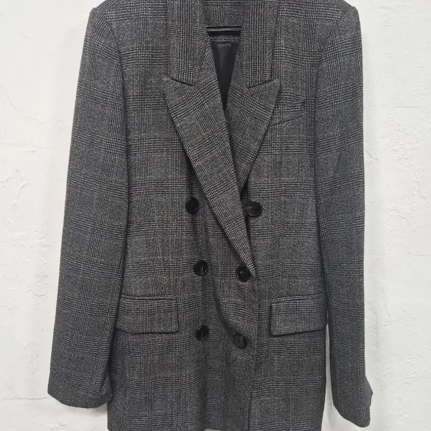 [BUNJANG] ZARA Women's Check Double Button Jacket / 자라 우먼 체크 더블 버튼 자켓