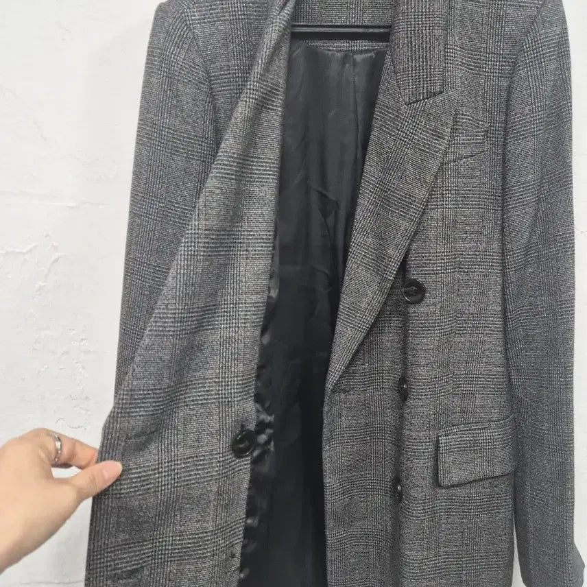 [BUNJANG] ZARA Women's Check Double Button Jacket / 자라 우먼 체크 더블 버튼 자켓