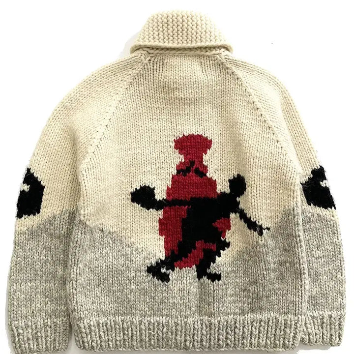 [BUNJANG] Canadian Sweater Company Bowling Pin Pattern Heavy Wool Sweater / 캐니디안 스웨터 코위찬