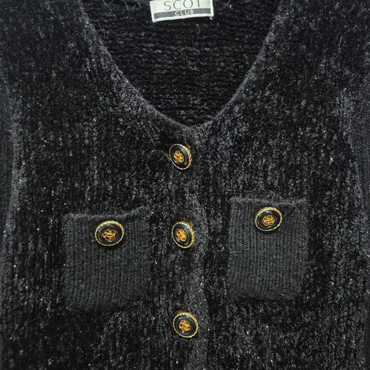 [BUNJANG] SCOT Black Gold Button Vintage Cardigan / (세일)JPN빈티지 SCOT 블랙 금장 단추 가디건