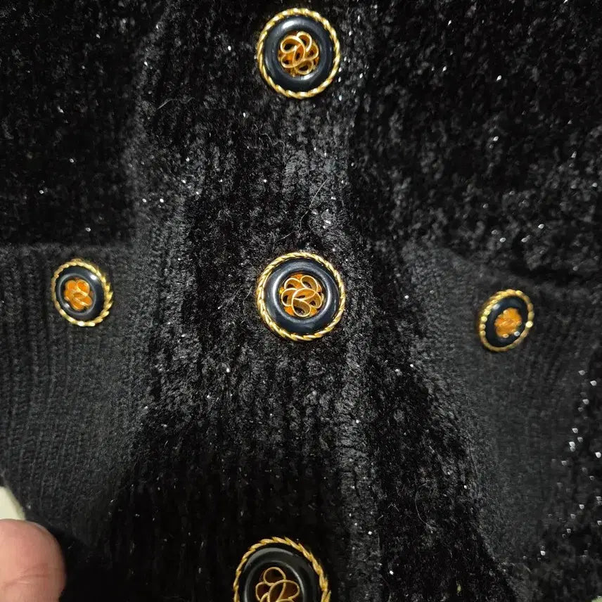 [BUNJANG] SCOT Black Gold Button Vintage Cardigan / (세일)JPN빈티지 SCOT 블랙 금장 단추 가디건