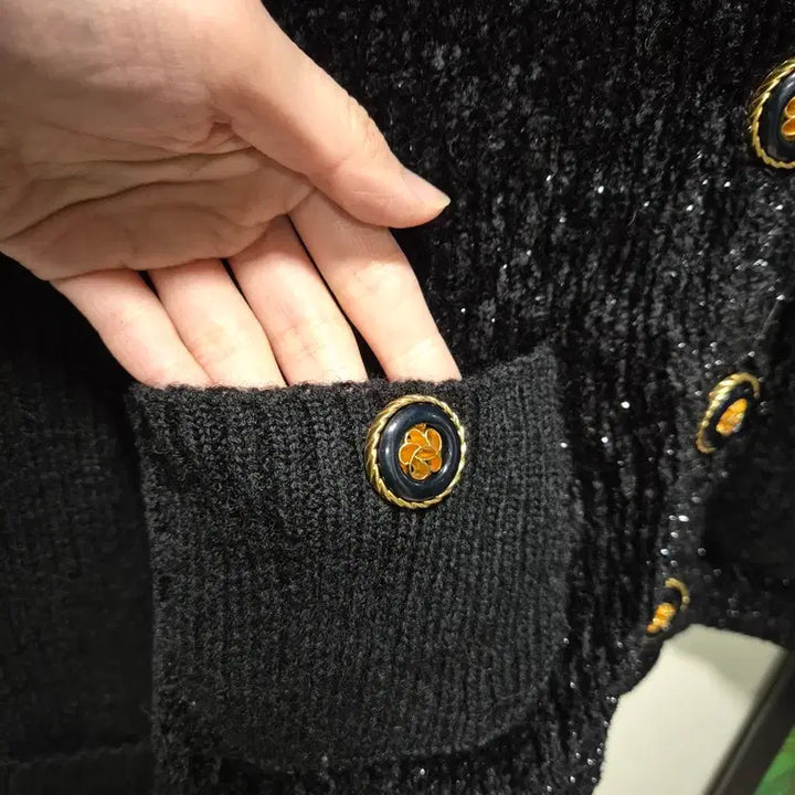 [BUNJANG] SCOT Black Gold Button Vintage Cardigan / (세일)JPN빈티지 SCOT 블랙 금장 단추 가디건