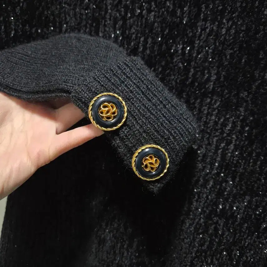 [BUNJANG] SCOT Black Gold Button Vintage Cardigan / (세일)JPN빈티지 SCOT 블랙 금장 단추 가디건
