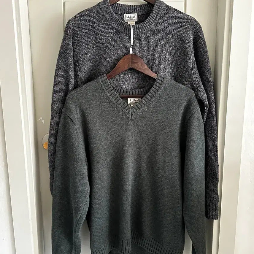 [BUNJANG] L.L.Bean Dark Green V-neck Knit Sweater / 엘엘빈 다크 그린 브이넥 니트