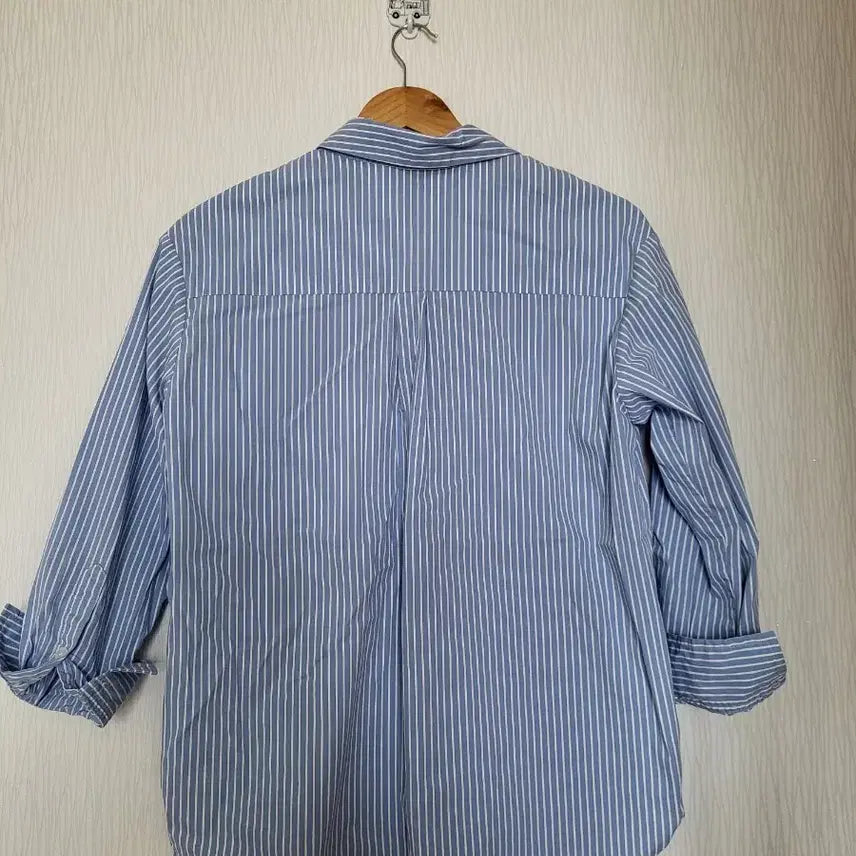 [BUNJANG] Stripe Shirt Blue Heart Logo / (거의새것) 스트라이프 셔츠 블루 하트 로고