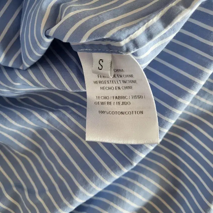 [BUNJANG] Stripe Shirt Blue Heart Logo / (거의새것) 스트라이프 셔츠 블루 하트 로고