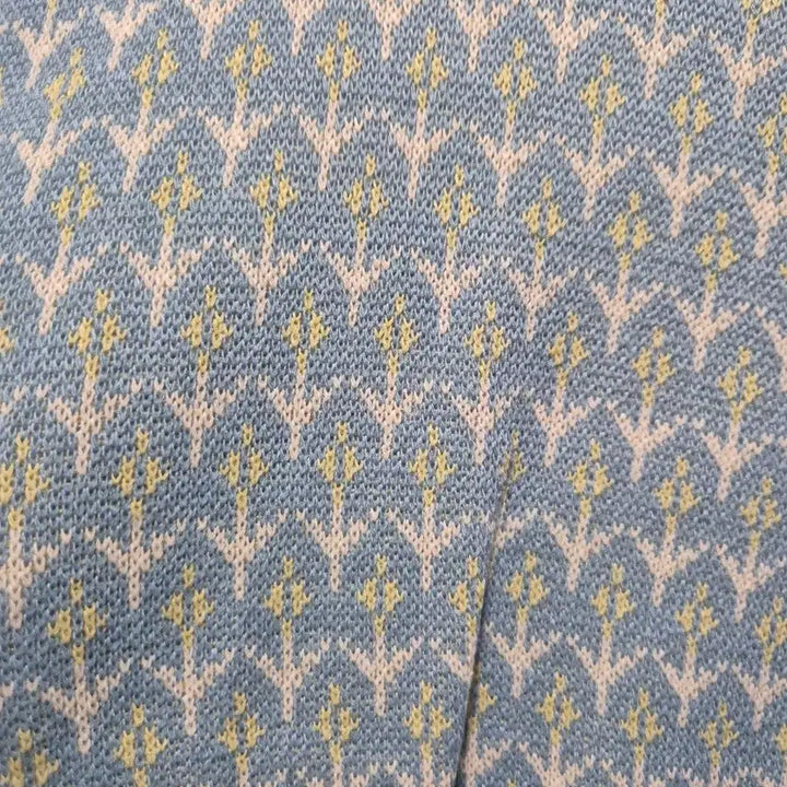 [BUNJANG] Vintage Pattern Crop Cardigan Sky Blue / 빈티지 패턴 크롭 가디건 하늘색