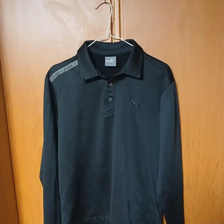 [BUNJANG] Puma Black Long Sleeve Polo Shirt / 푸마 블랙 긴팔 폴로티셔츠