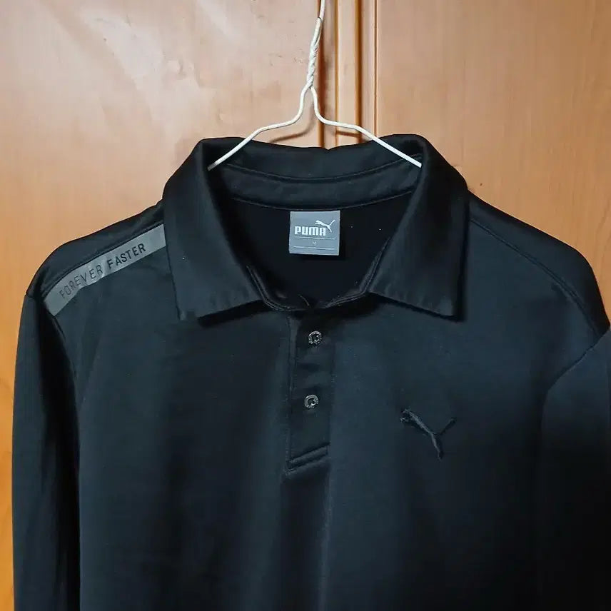 [BUNJANG] Puma Black Long Sleeve Polo Shirt / 푸마 블랙 긴팔 폴로티셔츠