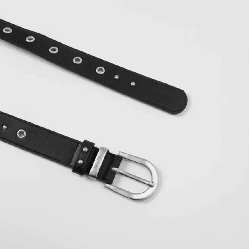 [BUNJANG] As On Twins Eyelet Belt - Black / 애즈온 벨트 twins eyelet belt 블랙