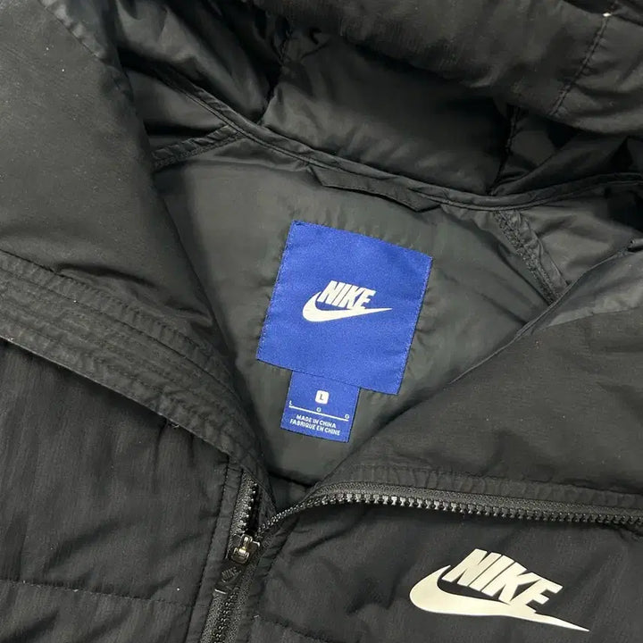[BUNJANG] Nike Black Hooded Lightweight Padding Jacket L / 나이키 블랙 후드 경량 패딩 L