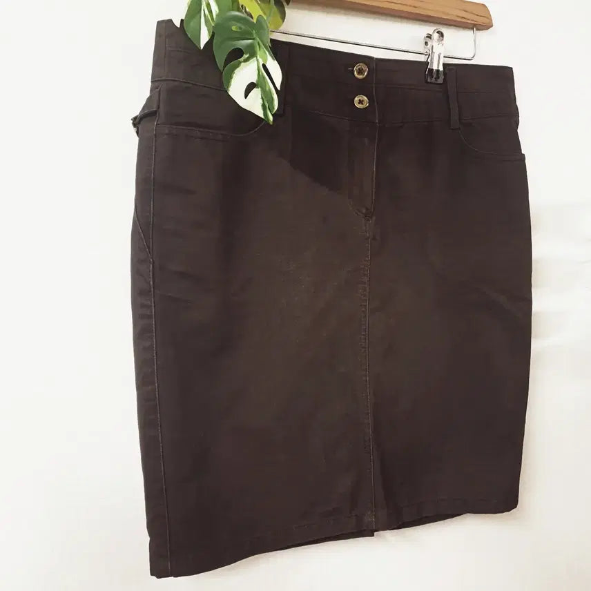 [BUNJANG] Beanpole Cotton Mini Skirt Brown / 빈폴 코튼 미니스커트 66 브라운