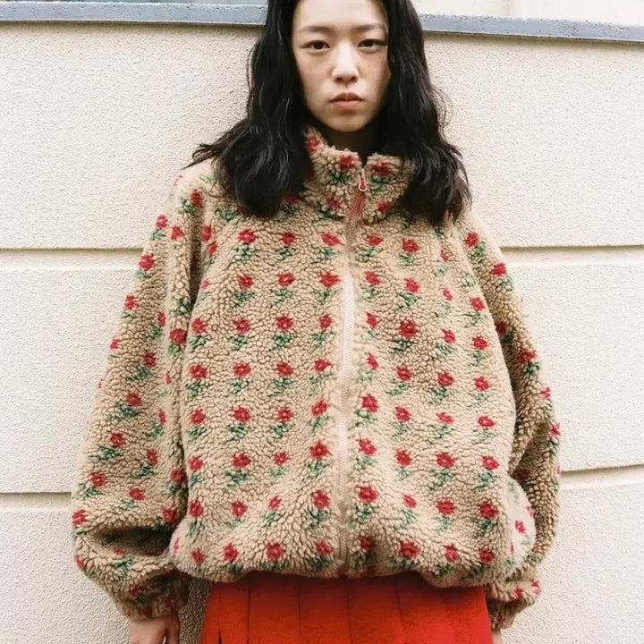 [BUNJANG] Pony Tail Little Rose Fleece Jumper / 포니테일 Little Rose Fleece Jumper 점퍼