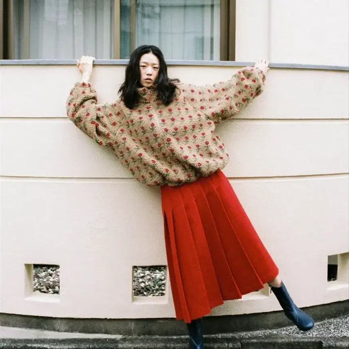 [BUNJANG] Pony Tail Little Rose Fleece Jumper / 포니테일 Little Rose Fleece Jumper 점퍼