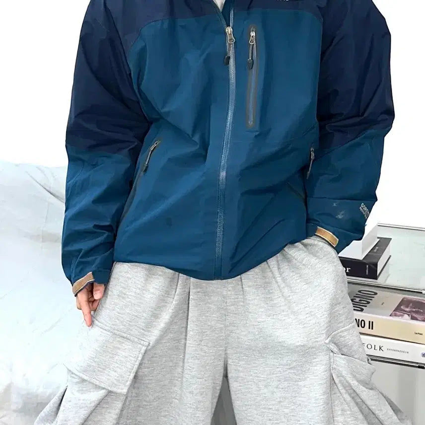 [BUNJANG] The North Face Blue Gore-Tex Windbreaker Jacket L / 노스페이스 블루 고어텍스 바람막이 L