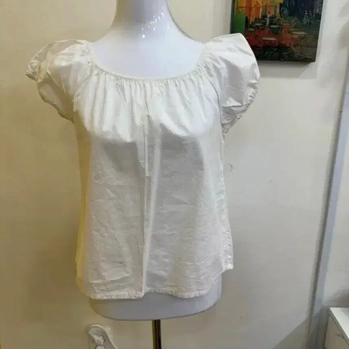 [BUNJANG] Yeori Fit White Puff Blouse / 여리핏 화이트 퍼프 블라우스 9R/55-66 추천/체형커버