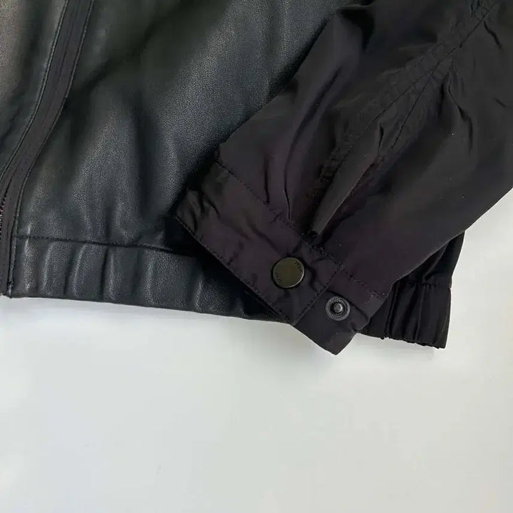 [BUNJANG] DKNY Leather and Nylon Hybrid Zip-up Jacket / [L] DKNY 디케이앤와이 양가죽 나일론 하이브리드 집업 자켓