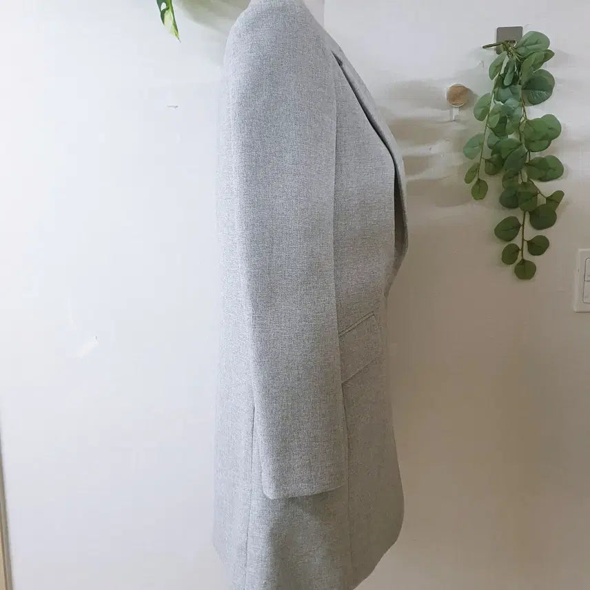 [BUNJANG] Roem Tailored One-Button Long Jacket - Gray / 로엠 테일러드 원버튼 롱재킷 55 그레이