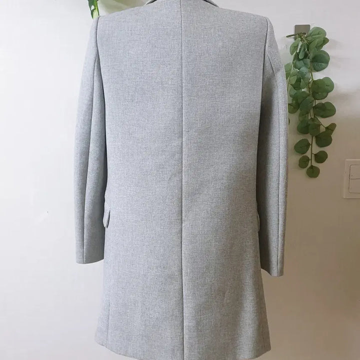 [BUNJANG] Roem Tailored One-Button Long Jacket - Gray / 로엠 테일러드 원버튼 롱재킷 55 그레이