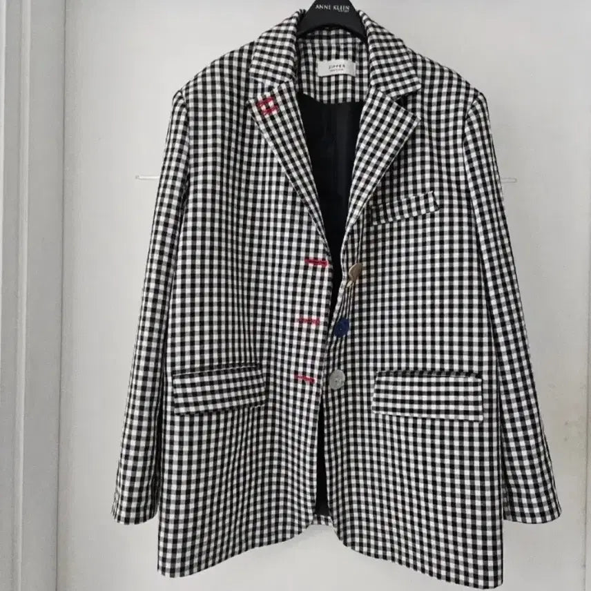 [BUNJANG] ZIFFER Check Oversized Jacket / 오버핏 자켓 봄가을용 미착용