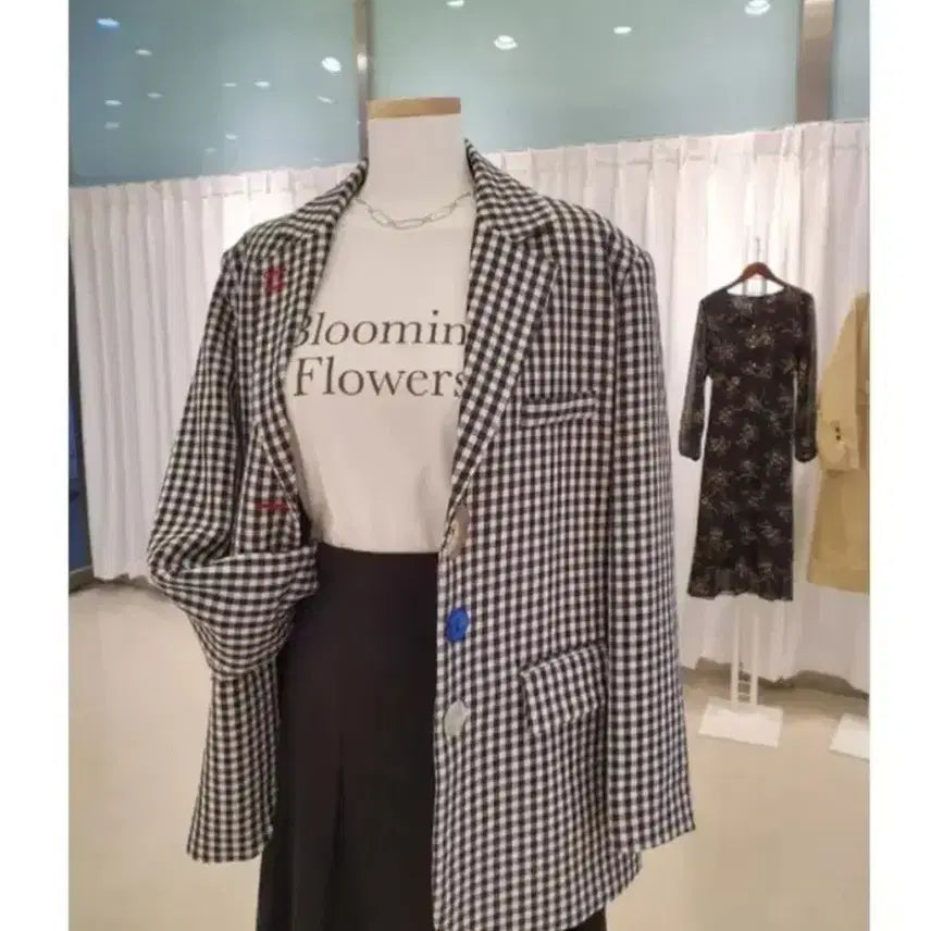 [BUNJANG] ZIFFER Check Oversized Jacket / 오버핏 자켓 봄가을용 미착용