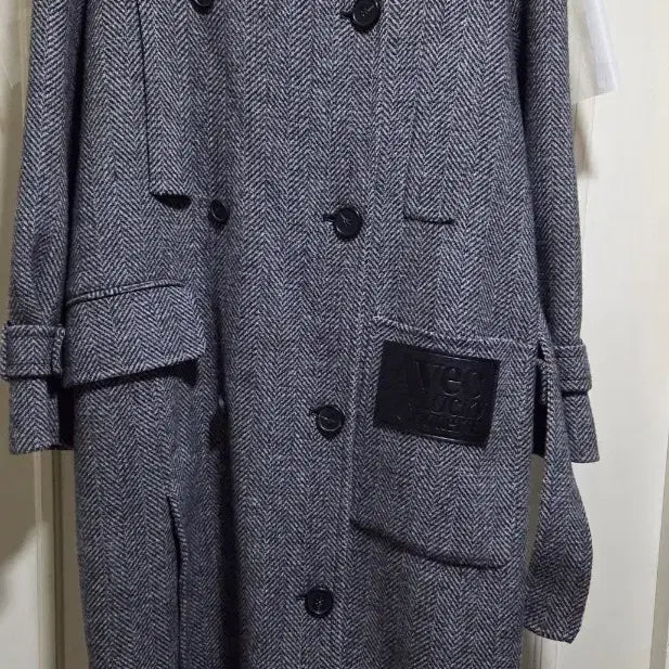 [BUNJANG] Lucky Chouette Herringbone Long Coat / 럭키슈에뜨 헤링본 롱코트