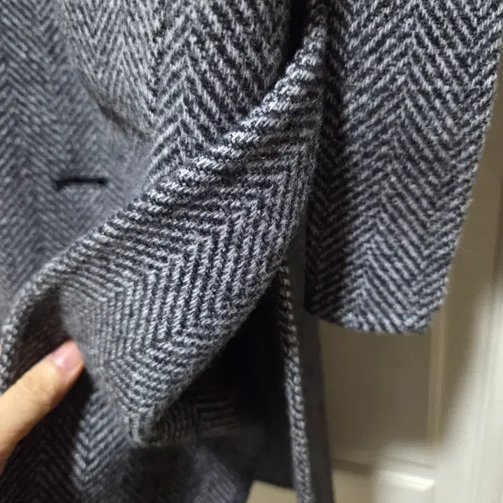 [BUNJANG] Lucky Chouette Herringbone Long Coat / 럭키슈에뜨 헤링본 롱코트