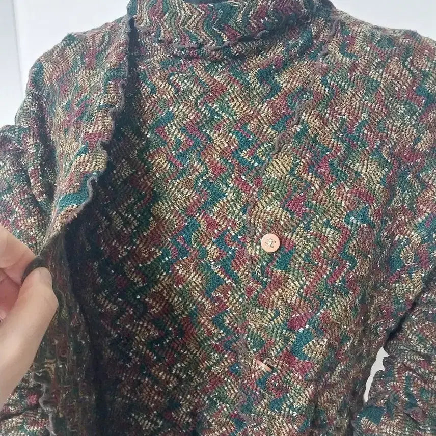 [BUNJANG] Patterned T-shirt and Cardigan Set / 패턴 티셔츠 가디건 세트