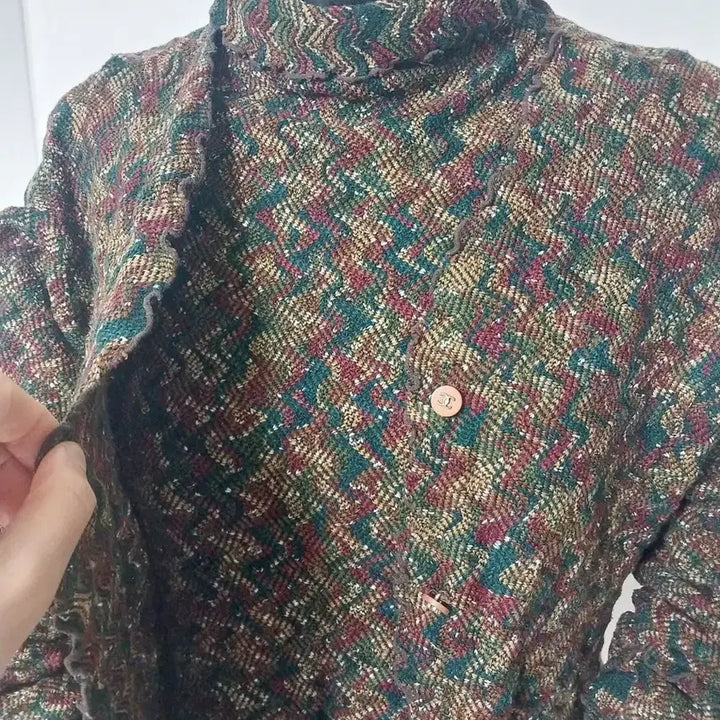 [BUNJANG] Patterned T-shirt and Cardigan Set / 패턴 티셔츠 가디건 세트