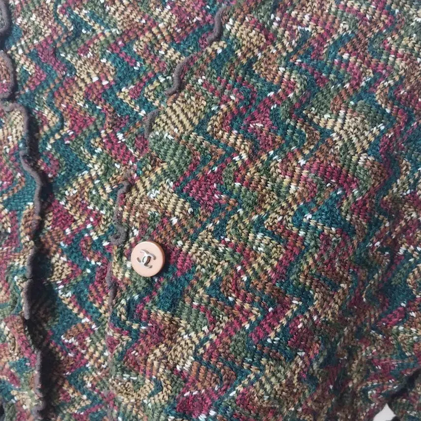 [BUNJANG] Patterned T-shirt and Cardigan Set / 패턴 티셔츠 가디건 세트