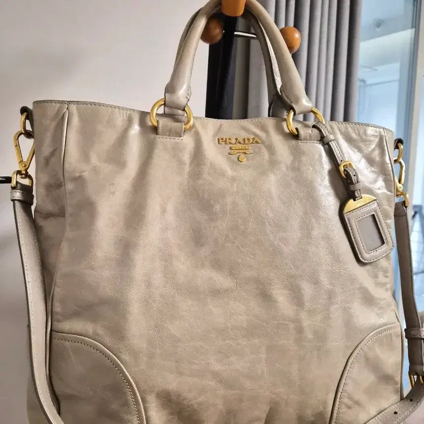 [BUNJANG] Prada Beige Leather Handbag / 프라다 백