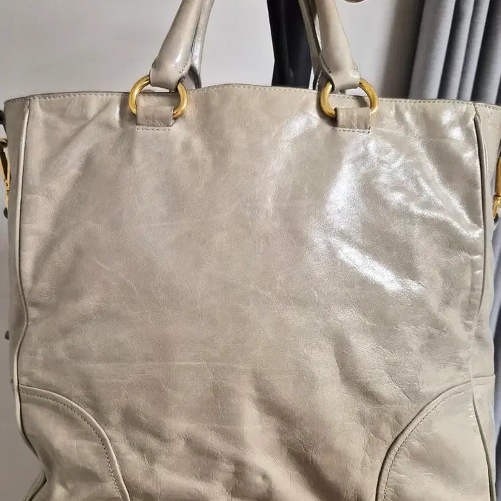 [BUNJANG] Prada Beige Leather Handbag / 프라다 백