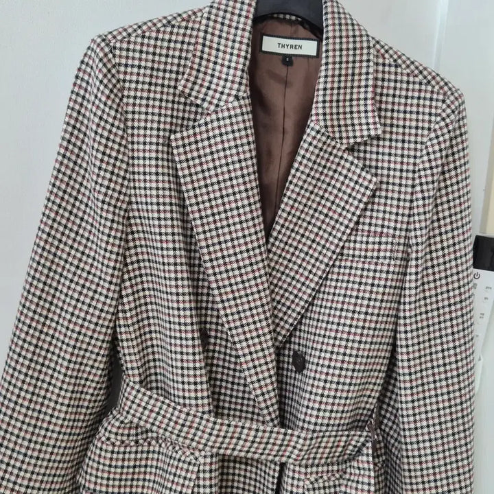 [BUNJANG] TRYREN Check Belt Jacket / TRYREN 체크 벨트 자켓