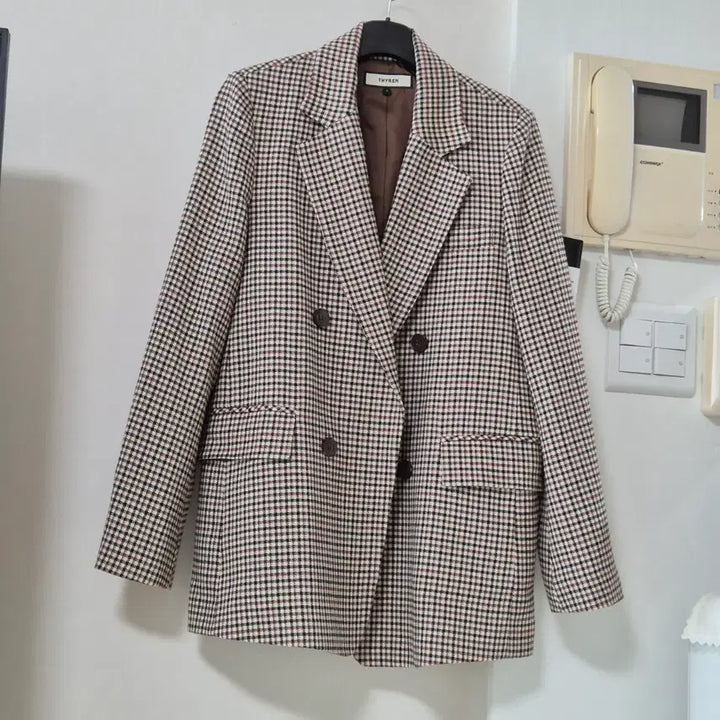 [BUNJANG] TRYREN Check Belt Jacket / TRYREN 체크 벨트 자켓