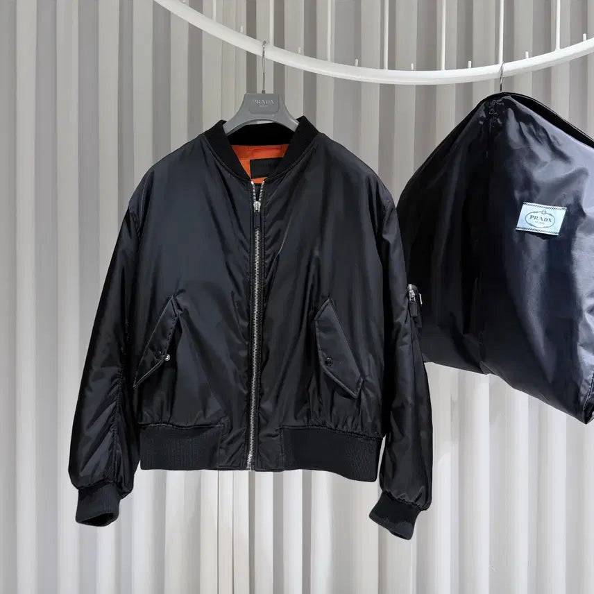 [BUNJANG] Prada Raf Simons Re-Nylon Black Bomber Jacket / ( S+ / L ) 프라다 라프시몬스 리나일론 블랙 봄버 자켓