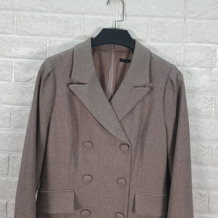 [BUNJANG] Kenneth Lady Double Button Mélange Flare Dress / [66]케네스레이디 더블버튼 멜란지 플레어 원피스