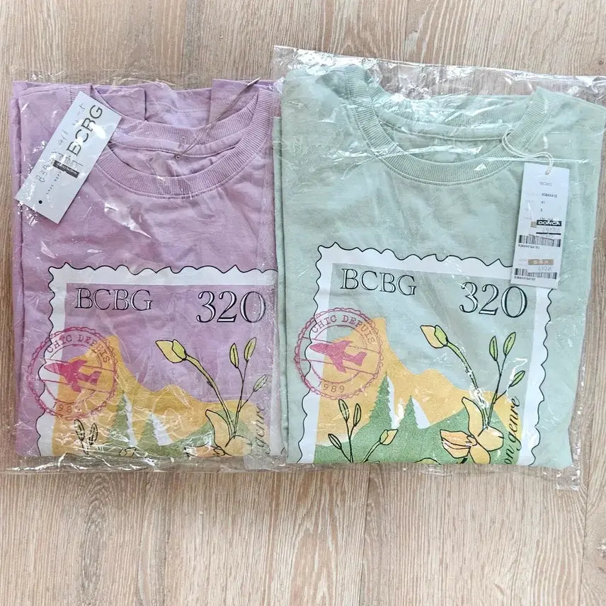 [BUNJANG] BCBG Short Sleeve T-shirt / BCBG 반팔 티셔츠 (민트, 라벤더)