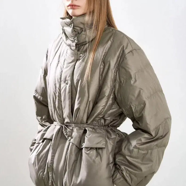 [BUNJANG] System Quilted Drawstring Goose Down Jacket / 한섬 25fw신상 시스템 (품절) 퀄티드 드로우스트링 구스다운 점퍼 55