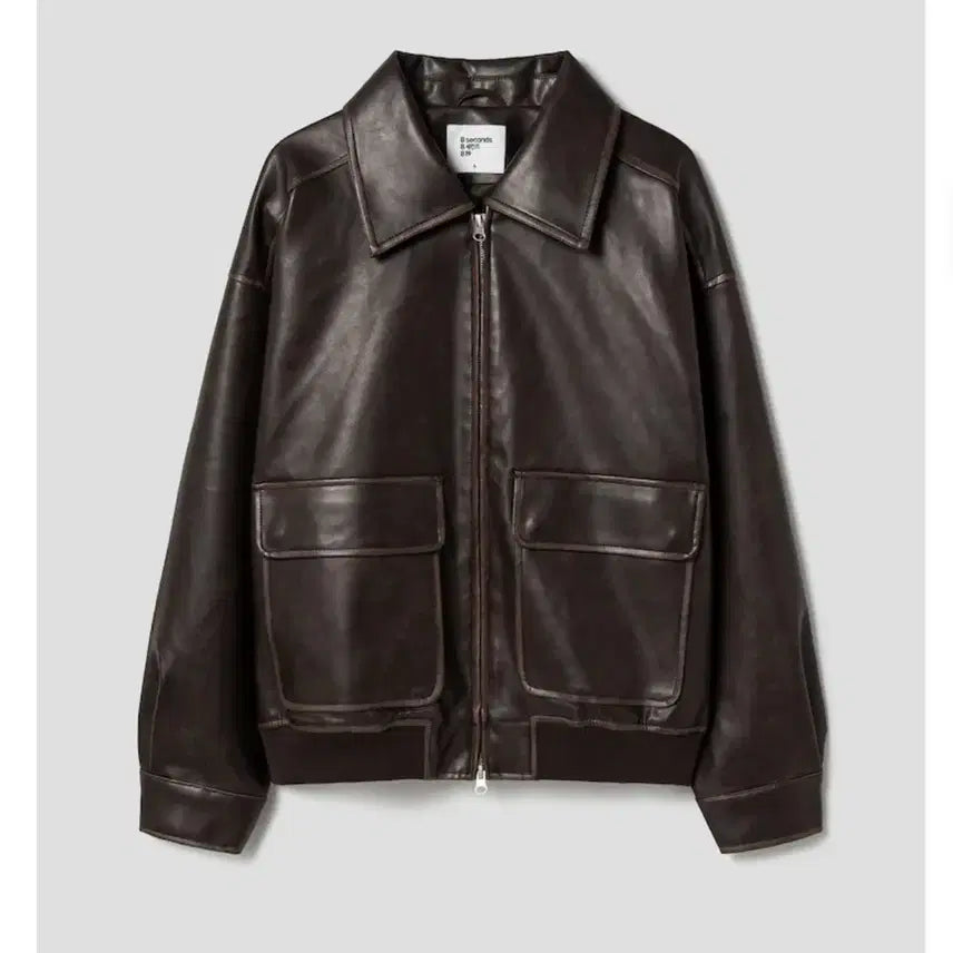 [BUNJANG] 8 Seconds Leather Jacket - Brown / 급처!! 에잇세컨즈 가죽 자켓 브라운