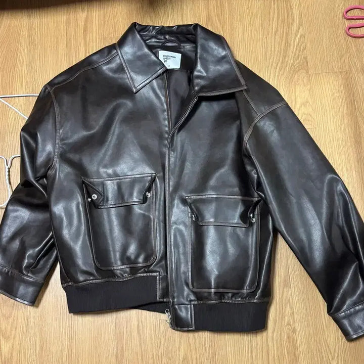 [BUNJANG] 8 Seconds Leather Jacket - Brown / 급처!! 에잇세컨즈 가죽 자켓 브라운