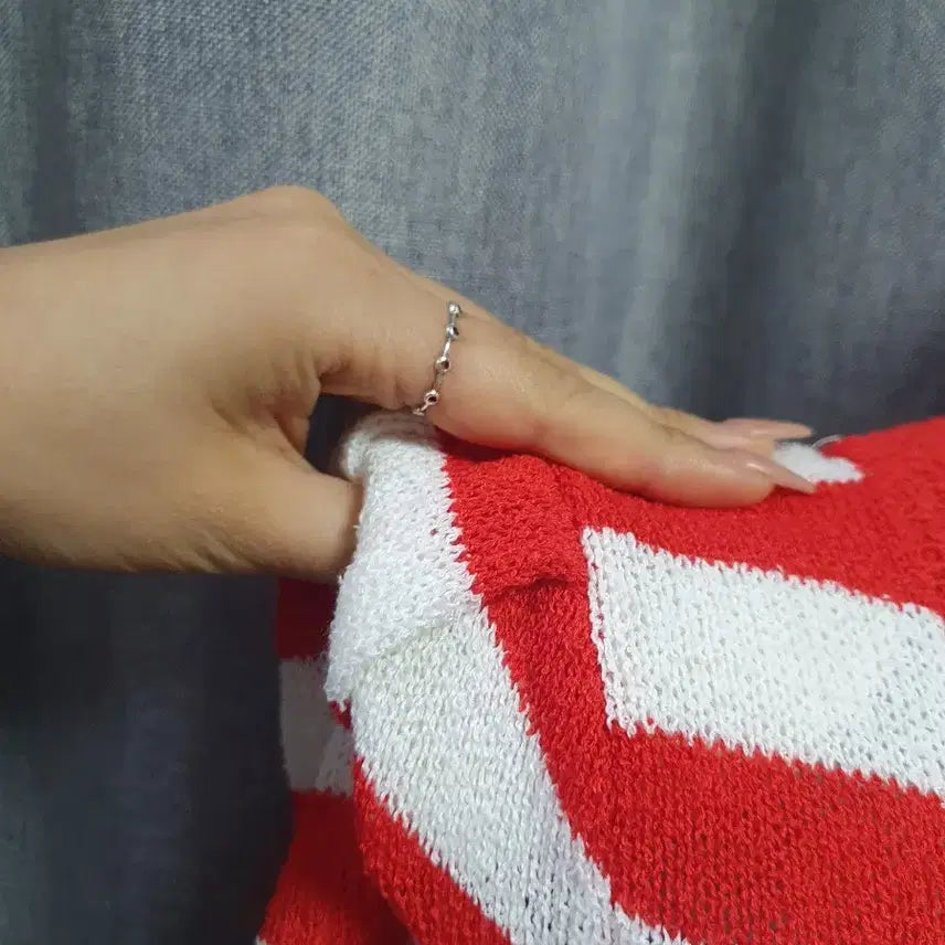 [BUNJANG] Striped Knit Sweater / 단가라 스트라이프 패드 니트