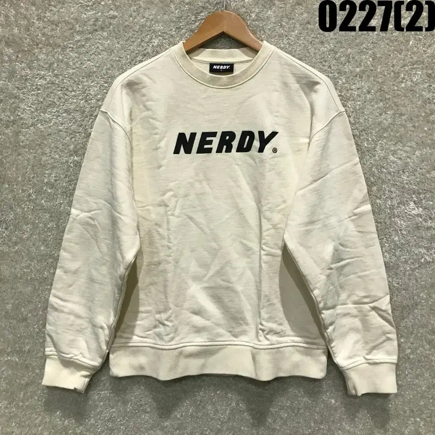 [BUNJANG] NERDY Logo Sweatshirt Ivory S / 널디 NERDY 로고 맨투맨 아이보리 s