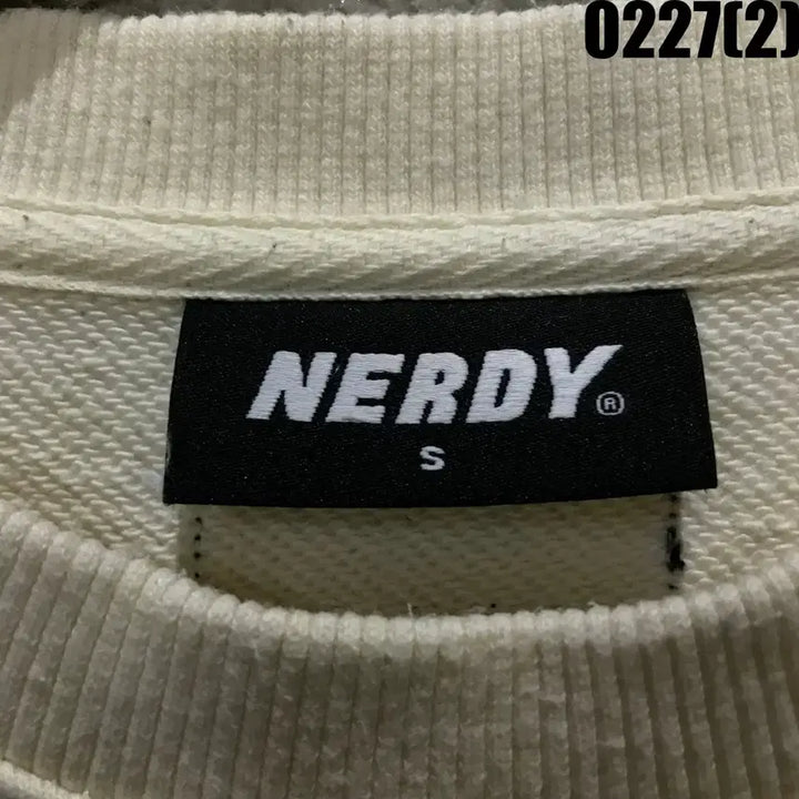 [BUNJANG] NERDY Logo Sweatshirt Ivory S / 널디 NERDY 로고 맨투맨 아이보리 s