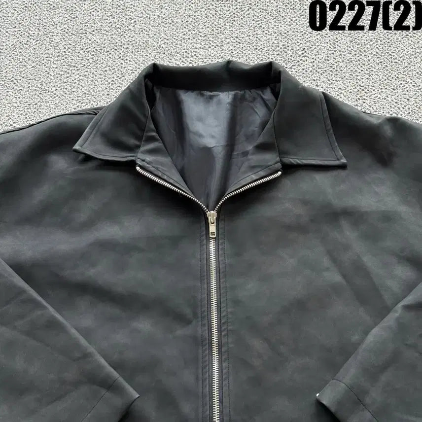 [BUNJANG] Vintage Black Suede Zip-Up Jacket (XL) / 빈티지 블랙 스웨이드 집업 XL