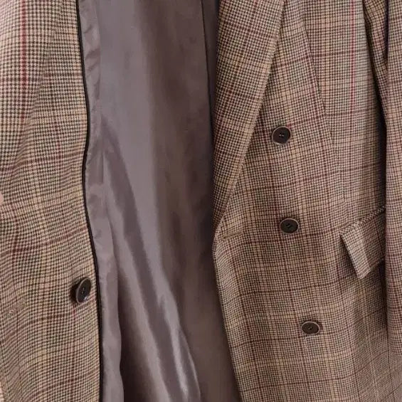 [BUNJANG] Lusso Check Wool Long Coat / 루쏘 체크 울 롱코트