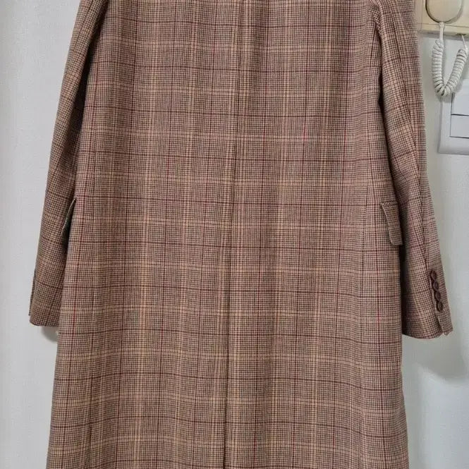 [BUNJANG] Lusso Check Wool Long Coat / 루쏘 체크 울 롱코트