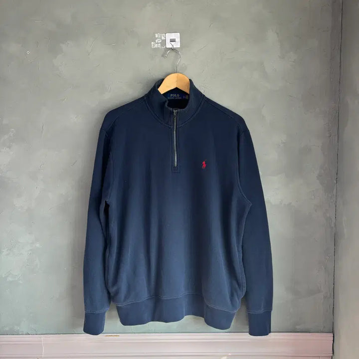 [BUNJANG] Polo Ralph Lauren Half-Zip Sweatshirt Navy / 폴로 랄프로렌 반집업 맨투맨 네이비