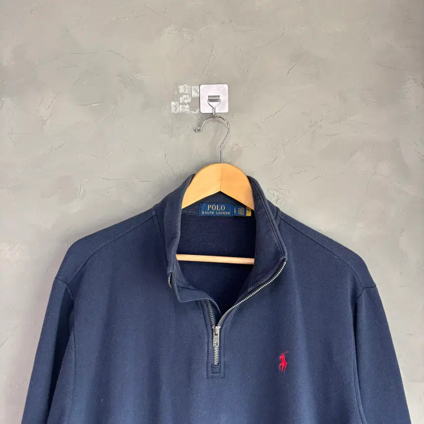 [BUNJANG] Polo Ralph Lauren Half-Zip Sweatshirt Navy / 폴로 랄프로렌 반집업 맨투맨 네이비